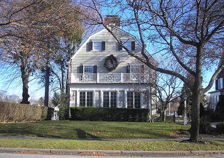 The house featured by the movie The Amityville Horror, built circa 1924, at 112 Ocean Avenue, Amityville, New York, United States. By the time this photograph was taken, the address had been changed to discourage curiousity-seekers.