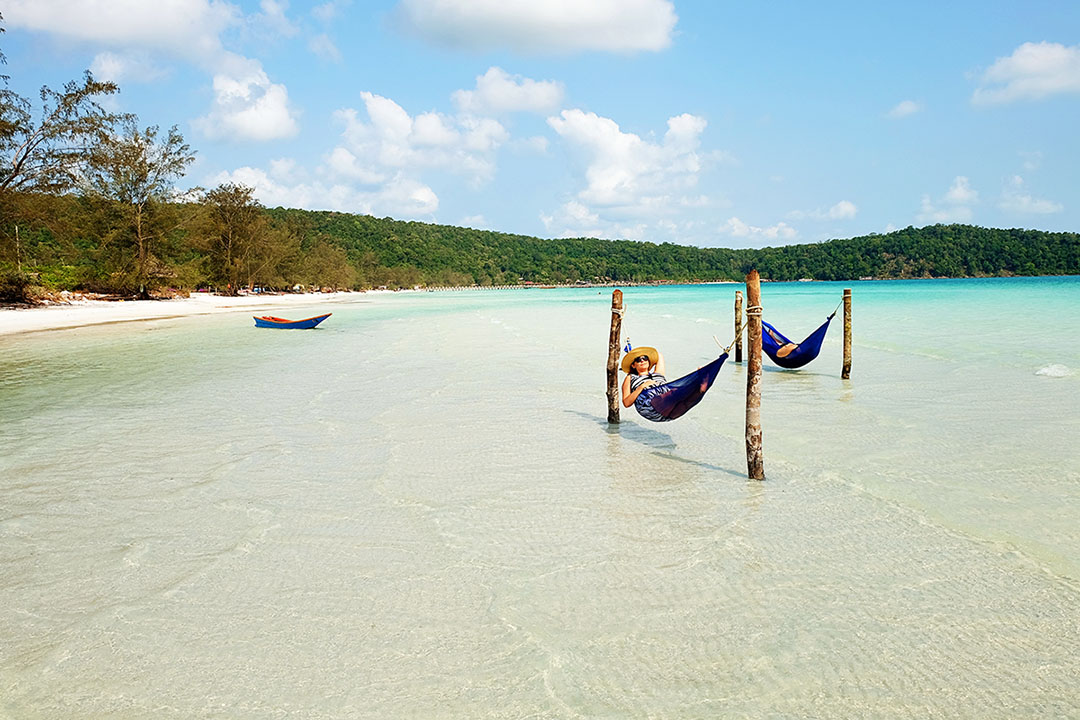 Koh Rong Samloem Island - Hammocks in the Ocean