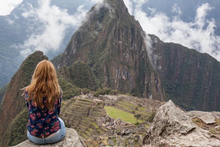 girl and machu picchu