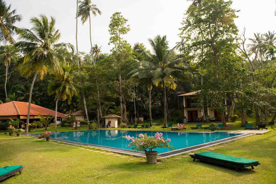 swimming pool in a yoga retreat