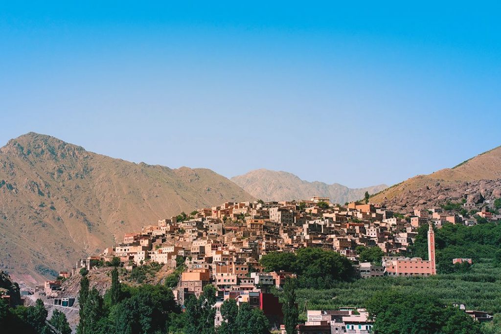 The hilltop town of Aroumd sits in the high Atlas Mountains of Morocco