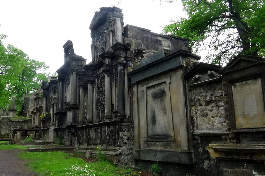 A crumbling building in the haunted Greyfriars Cemetary