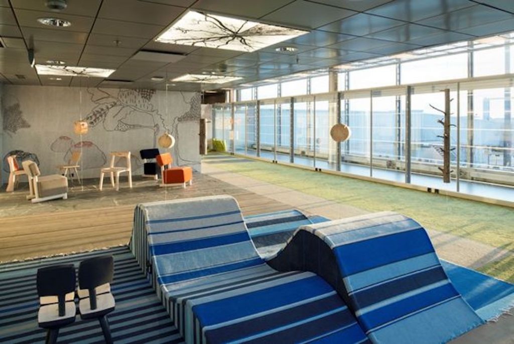 Natural light creates a perfect yoga space in Helsinki Airport