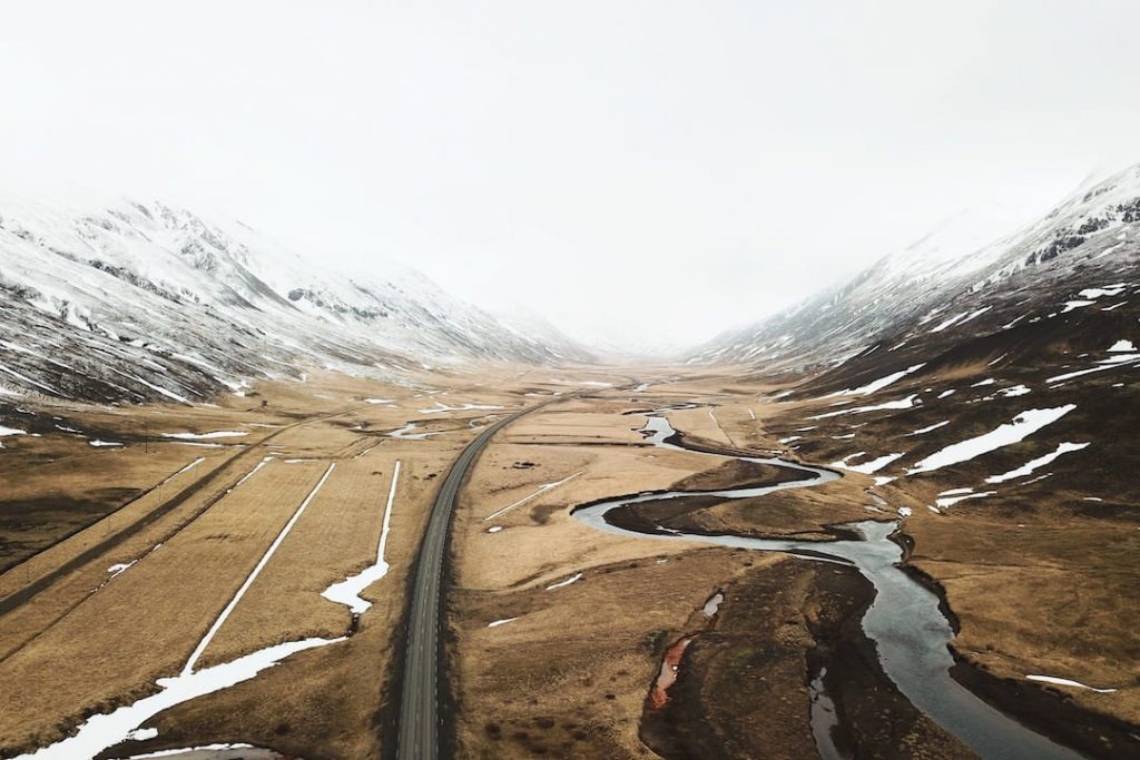 A road in Akureryi, Iceland