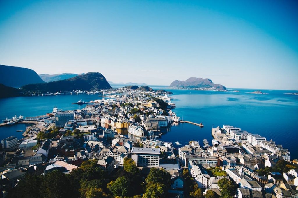 By the water in Alesund, Norway