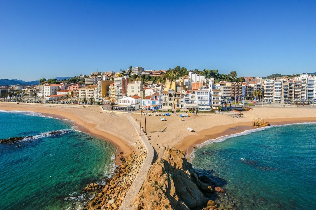 View of the coast in Blanes, Spain