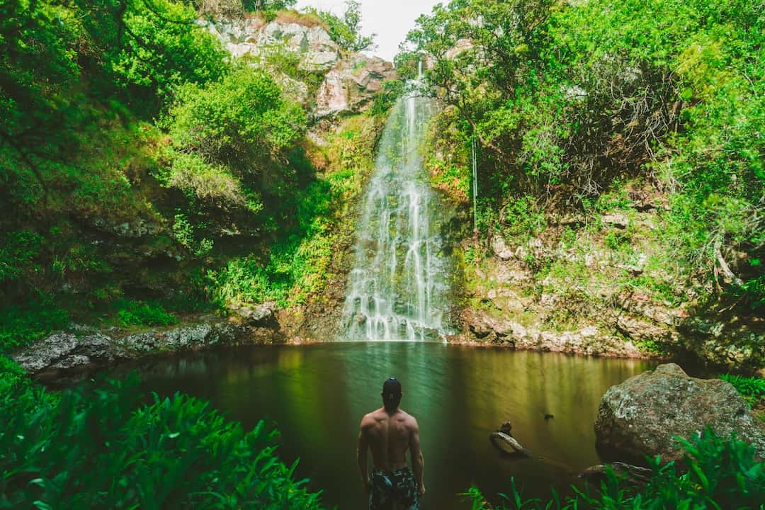 man in water - photograph waterfalls with a iPhone