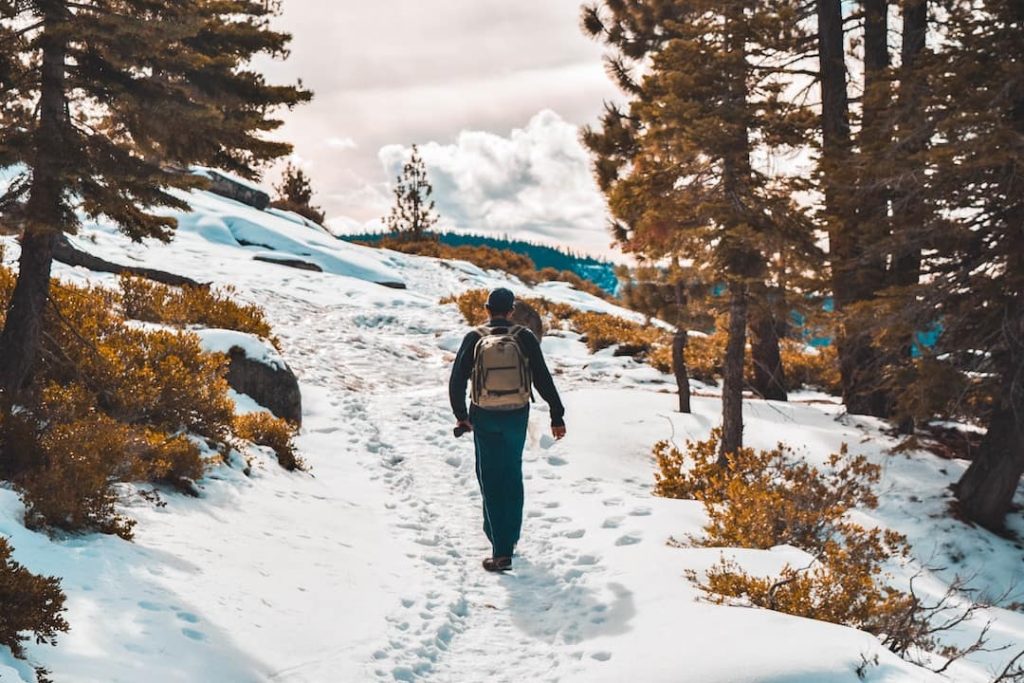 hiking in the mountains