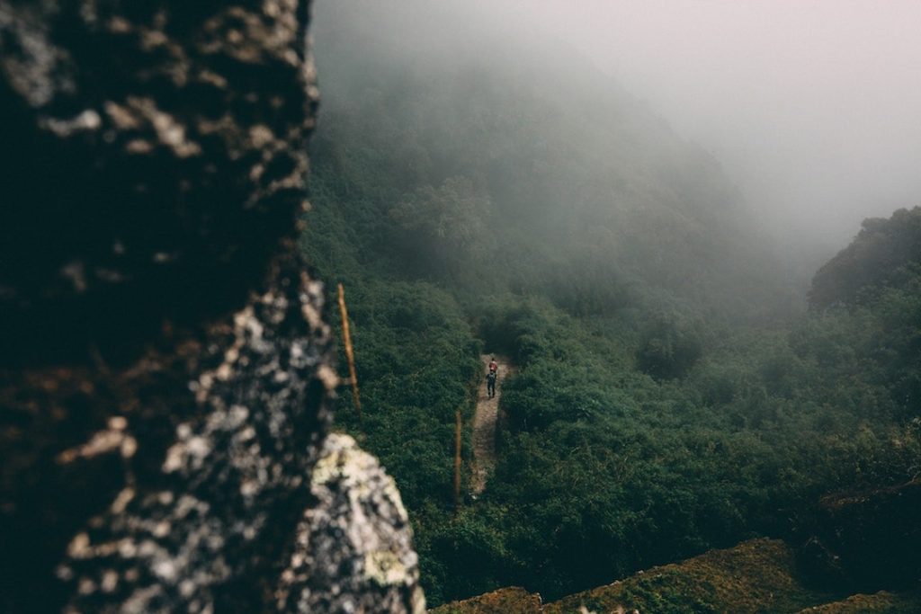 An arial view of the Inca Trail, Peru