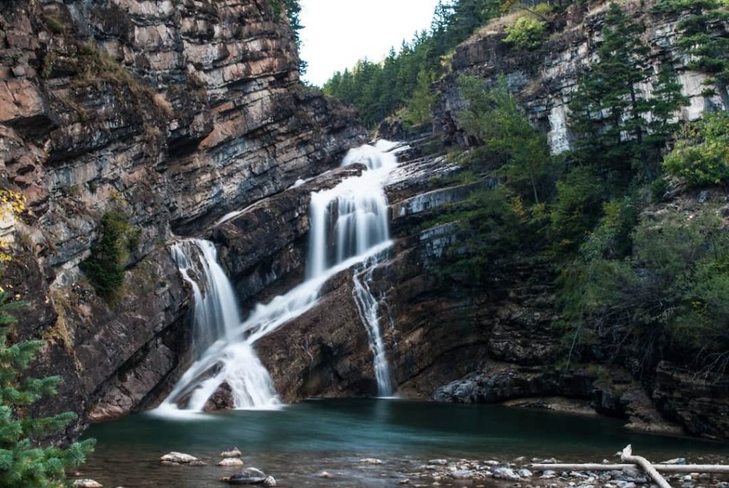 A waterfall in Waterton Lakes National Park, Alberta