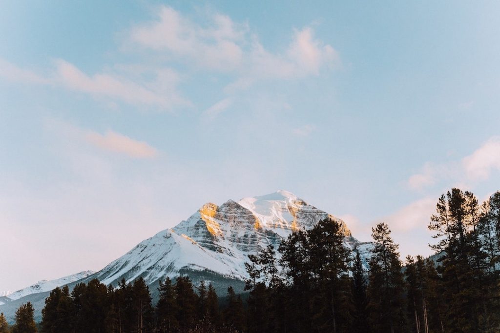 the peak of a mountain in Canmore, Alberta