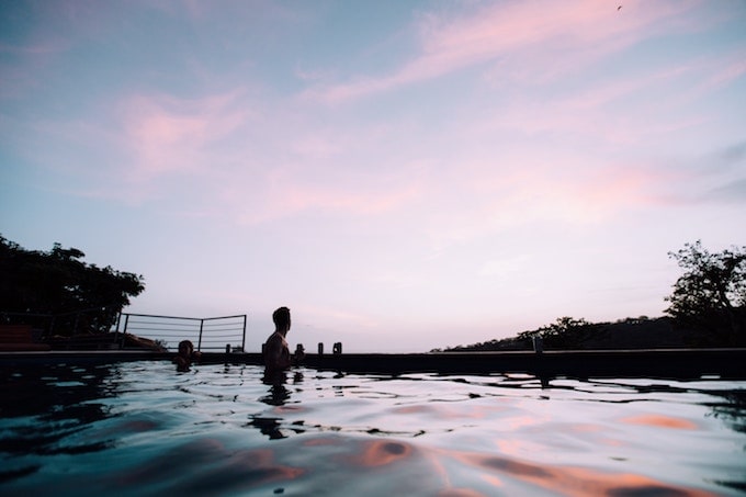 A couple in an infinity pool in Nicaragua