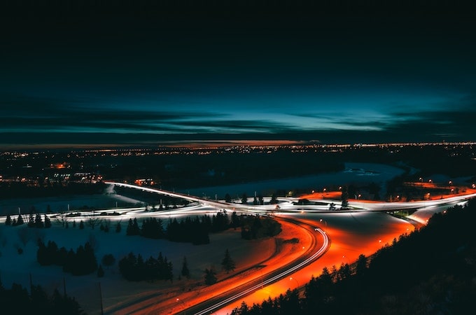 A nightscape of Edmonton, Alberta