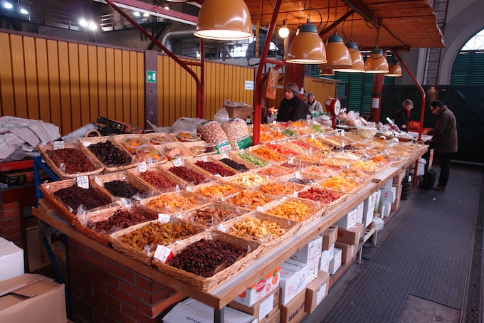 A food stall in the Florence food market