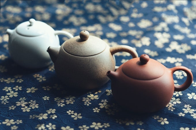 three small teapots