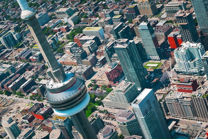 A bird's eye view of Toronto, Canada