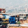 aerial shot of Medellín's colourful buildings