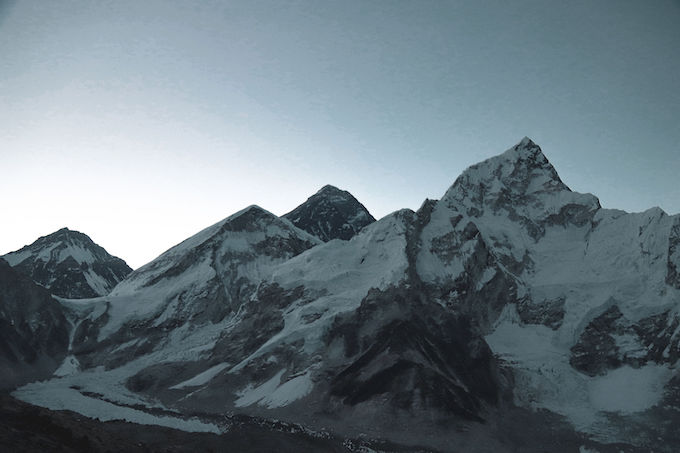 summit of everest as seen from Kala Patthar