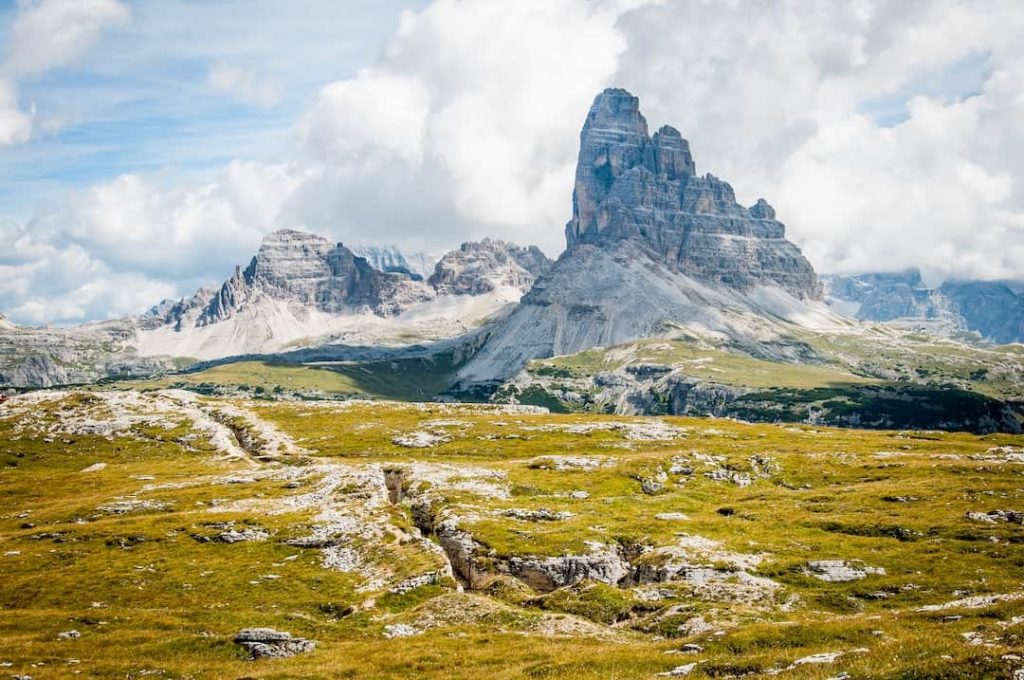 The Dolomites mountain range in northeastern Italy