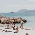 People on the beach at Cote D'Azur, France