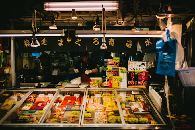 A fish market in Tokyo