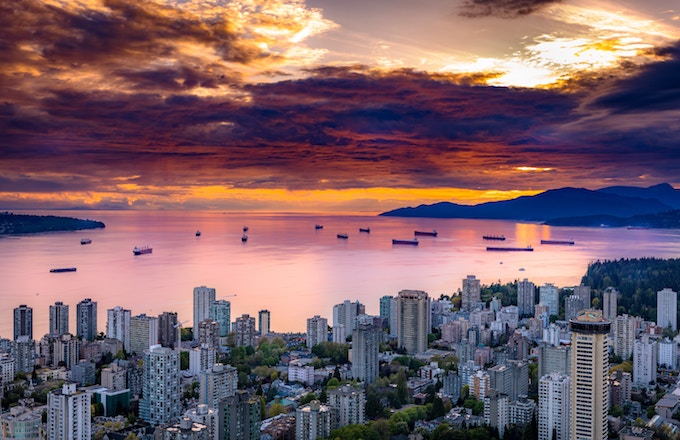 Vancouver, Canada, at sunset