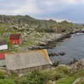 A small village beside the coast of the sea