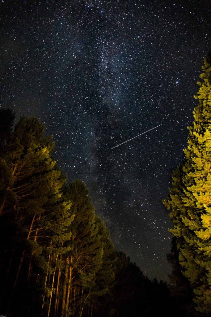 Shooting star during the Perseid meteor shower