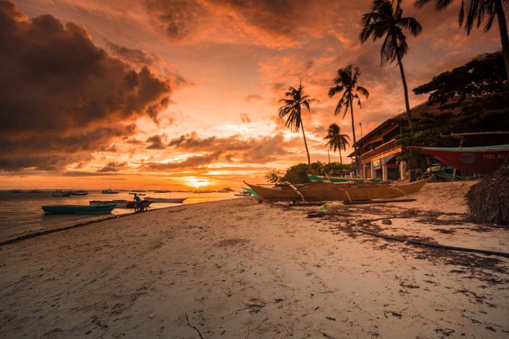 Sunset at a beach in the Philippines