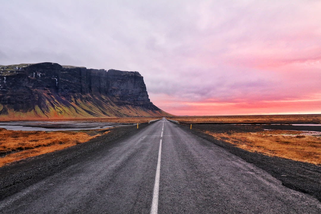 Empty open road in Iceland