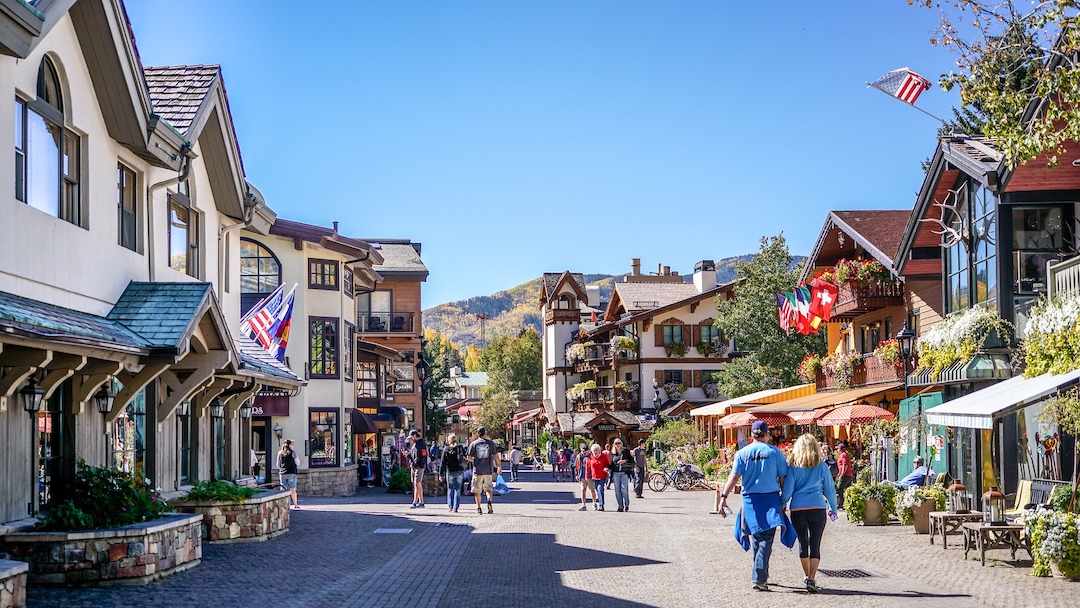 People walking down the street in Vail, Colorado