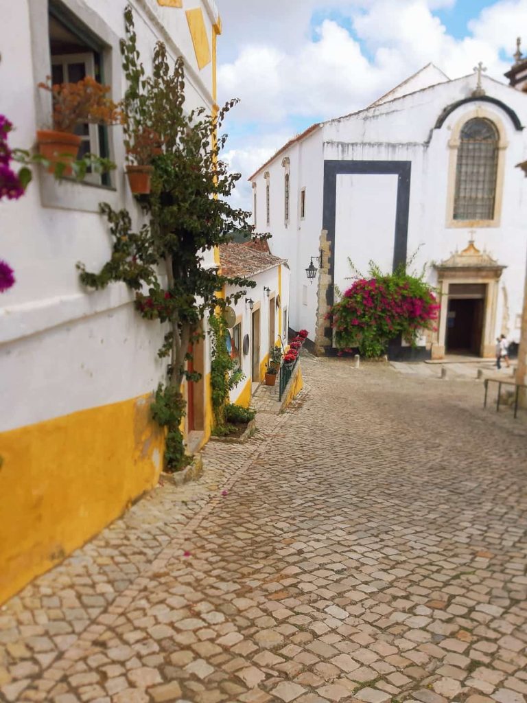 Cobbled streets of Obidos, Portugal