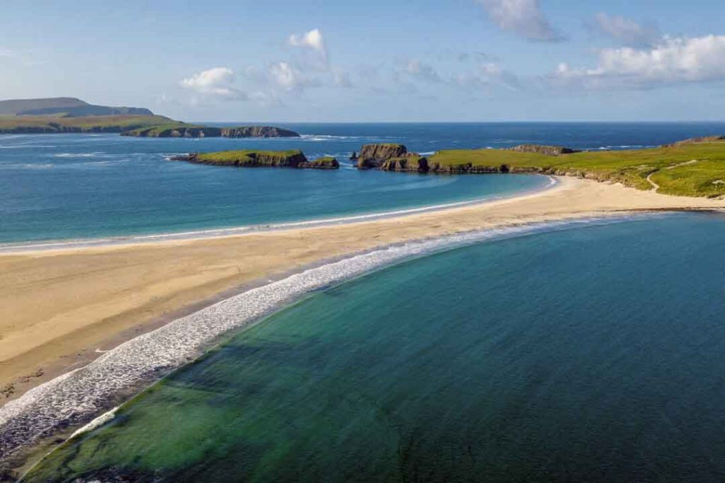 Discover the natural beauty of St Ninian's Isle on the west coast of Shetland, Scotland.