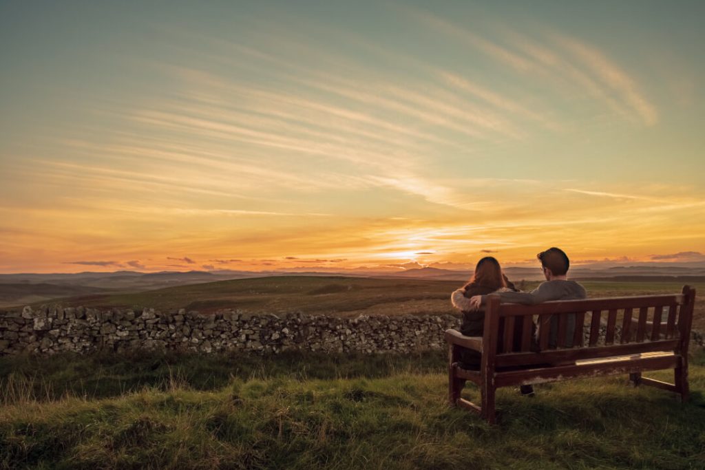 Scotland is calling with sunset views over the Cheviot Hills, Scotland.