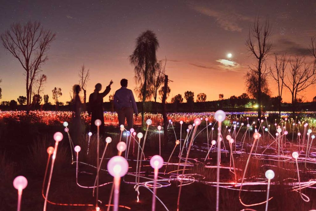 Australia's Northern Territory is wide open for adventure. For example, see the spectacular Field of Light display in Uluru.